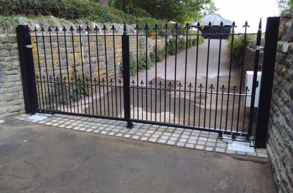 Black steel gate made for Worcester house